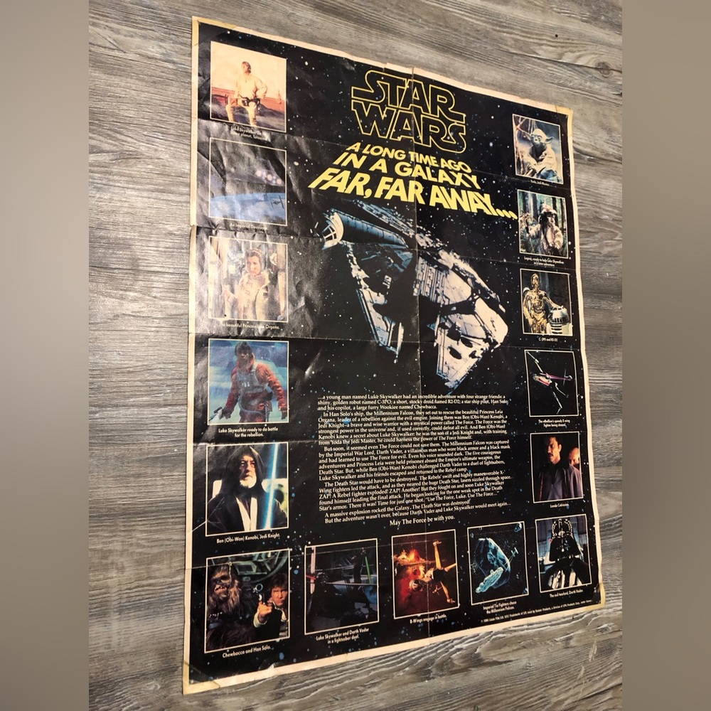 Star Wars 1984 promotional poster featuring the Falcon center